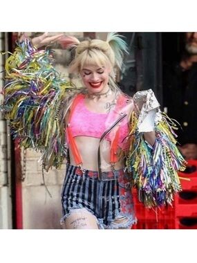 Harley Quinn Inspired Fringe Sequin Jacket size medium.